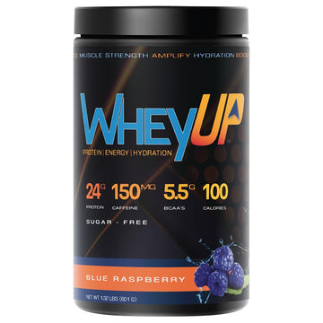WheyUP Clear Whey Isolate Protein Powder, Blue Raspberry - 150mg Caffeine - 20 Servings WheyUP uk supplements