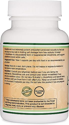 S-Acetyl L-Glutathione Capsules - 100mg, Manufactured and Tested in The USA, 60 Count Double Wood Supplements uk supplements