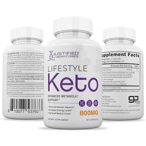 (3 Pack) Lifestyle Keto Pills 800MG Includes Patented goBHB Exogenous Ketones Advanced Justified Laboratories uk supplements