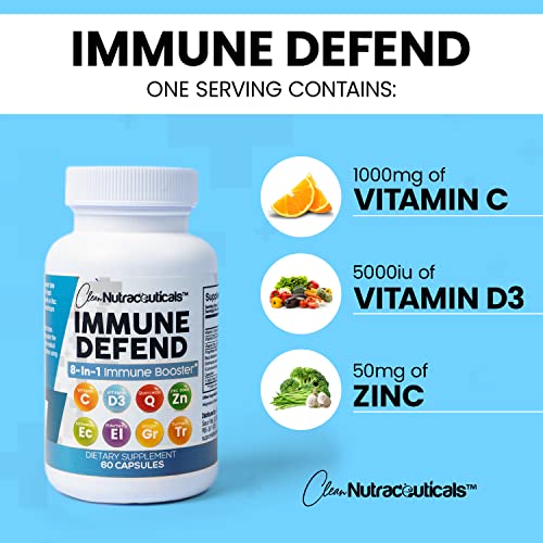Immune Defense Support Supplement 8 in 1 w/Zinc 50mg Quercetin, VIT C Clean Nutraceuticals uk supplements