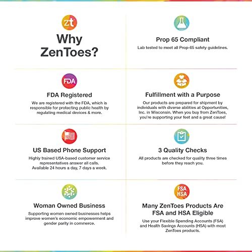 ZenToes Gel Toe Separators for Overlapping Toes, Bunions, Big Toe Alignm ZenToes uk supplements