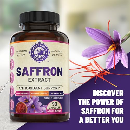100% Pure Saffron Extract - Metabolism Booster & Natural Appetite Suppressant for Weight Loss WHOLE WORLD WELLNESS uk supplements