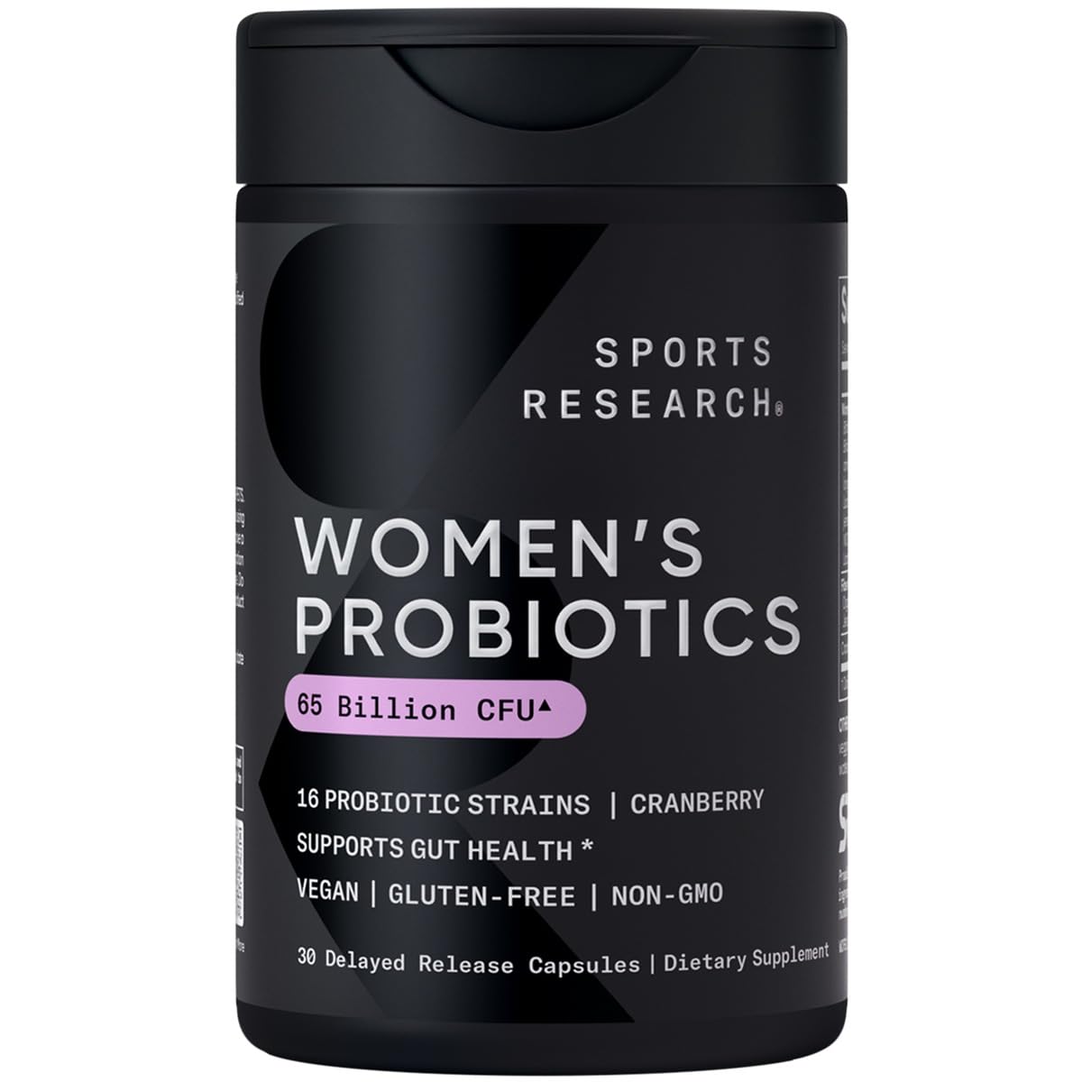 Sports Research Women's Probiotics with Prebiotics, 65 Billion CFU - Vegan Capsules for Gut Health & Digestive Support, Probiotics for Women with Cranberry - Non-GMO Verified & Gluten Free - 30 Count Sports Research uk supplements