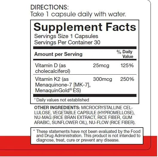 Silver Fern Vitamin K2-D3 Supplement Brand - Natural, Non-Synthetic - K2-7 as Menaquinone-7 (MK-7) - D3 as cholecalciferol Silver Fern uk supplements