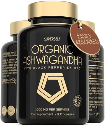 Organic Ashwagandha High Strength - 1000mg Ashwagandha Capsules - Pure Ashwagand SuperSelf uk supplements