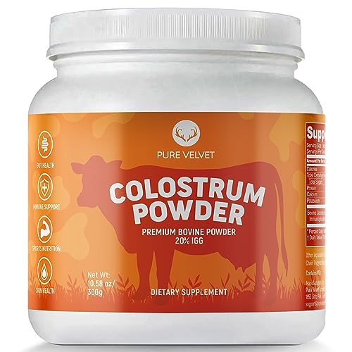 Pure Velvet Colostrum Powder for Gut Health, Bloating, Hair Growth, Immune Support Pure Velvet uk supplements