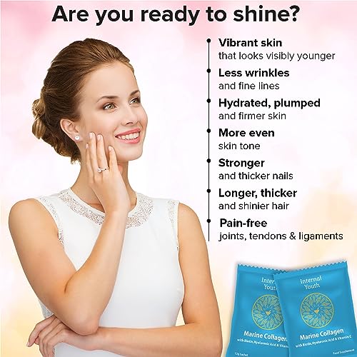 Marine Collagen Powder 10000mg with Hyaluronic Acid Biotin and Vitamin C A D3 E - Collagen Internal Youth uk supplements