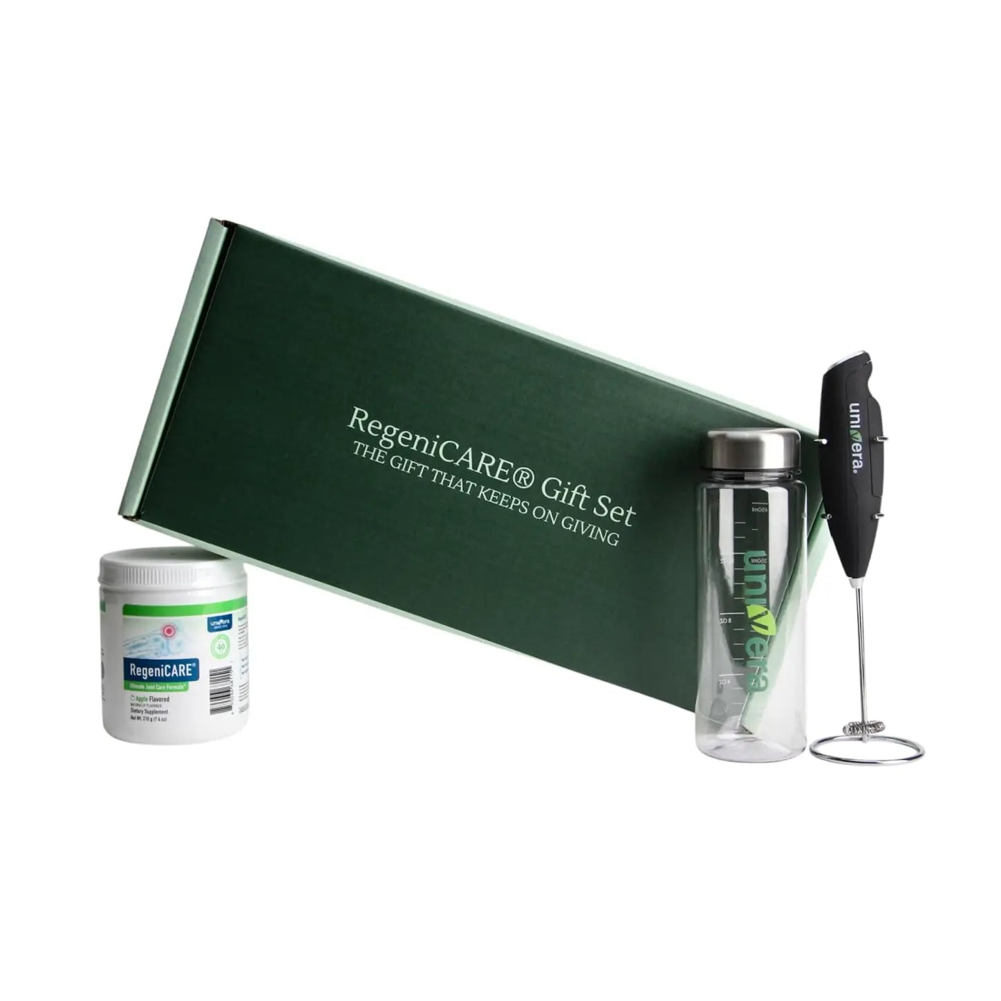 Holiday Gift Set, Joint Support with Univestin®, Glucosamine, Chondroitin & MSM — Bottle & Frother Included, Green Apple Flavor, 30 Servings Univera uk supplements