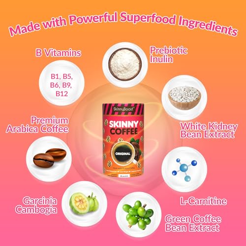 Skinny Boost Skinny Coffee- (Unflavored) Instant Sticks Made with Arabica Coffee, Garcinia SkinnyBoost uk supplements