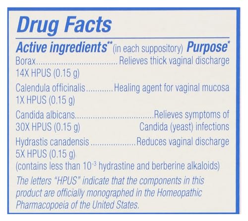 Boiron YeastCalm Homeopathic Suppositories for Yeast Infections, Burning, Discharge Boiron uk supplements
