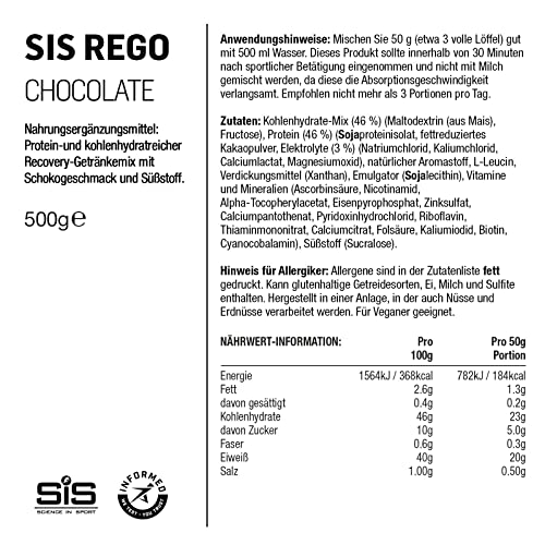 Science In Sport REGO Rapid Recovery Drink Powder, Post Workout Protein Powder, 20 g of Protein Science in Sport uk supplements