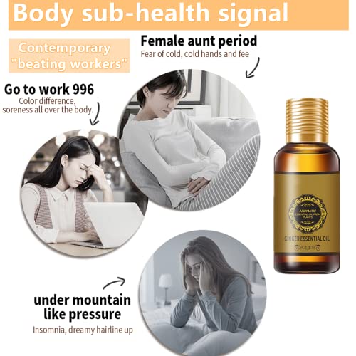 (2pc 60ml) Belly Drainage Ginger Oil, Slimming Tummy Ginger Oil, Ginger Oil Drainage Massage YG LianKai uk supplements