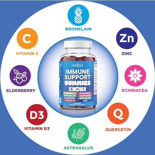 NEW AGE 8 in 1 Immune Support Booster Supplement with Elderberry, Vitamin C NEW AGE uk supplements