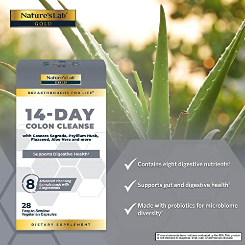 Nature's Lab Gold 14 Day Colon Cleanse* - Blend of Probiotics, Fiber, Flavonoids Nature's Lab uk supplements