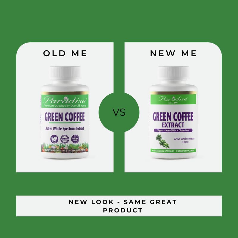 Paradise Herbs Green Coffee Bean, Vegan, Gluten Free, Non GMO, Active Whole Spectrum Paradise Herbs uk supplements