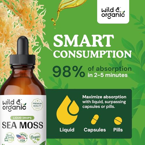 Sea Moss - Organic Sea Moss Liquid Drops - Irish Sea Moss Supplement - Seamoss Wild & Organic uk supplements