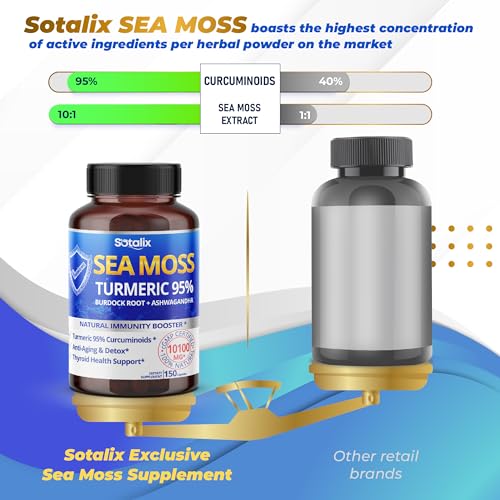 Sotalix Sea Moss Capsule 10100mg with Ashwagandha, Burdock Root, Bladderwrack SOTALIX SUPPLEMENT uk supplements