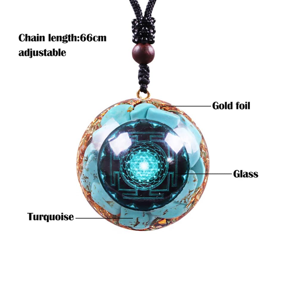 Day Day Up Turquoise Orgonite Pendant Healing Crystal jewelry Orgone Yoga Necklace Reiki Spiritual Day Day Up uk supplements