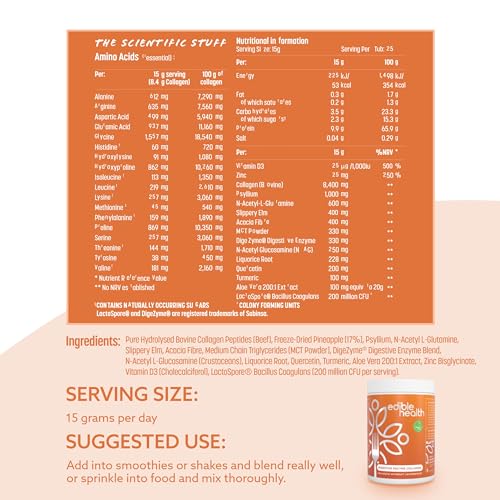 High Protein Edible Health Digestive Enzyme Protein Powder, Regenerative Collagen Supplements Edible Health uk supplements