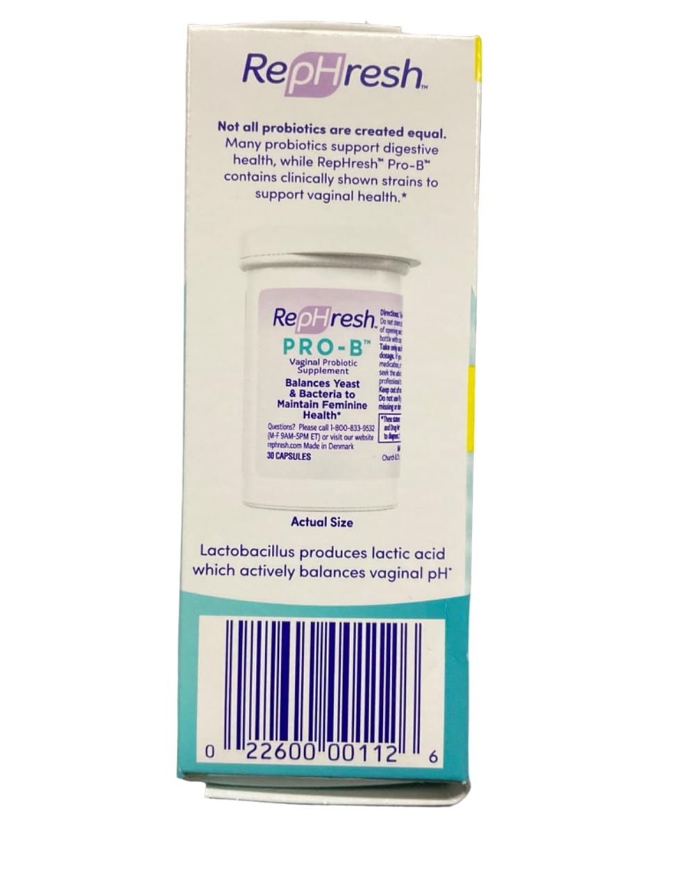 Rephresh Pro-B Probiotic Feminine Supplement Capsules 30 Ea (pack of 2) image may vary Rephresh uk supplements