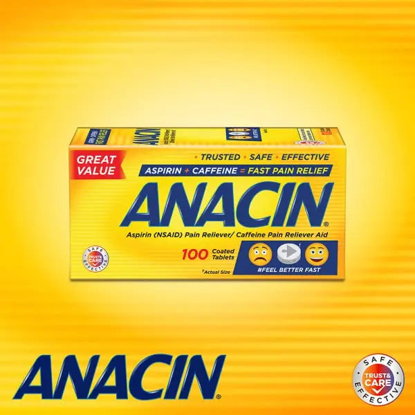 Anacin Fast Pain Relief Pain Reducer Aspirin Tablets, 200 Tabs (Value Pack of 2) ANACIN uk supplements