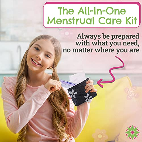 First Period Kit To-go! - Organic Biodegradable Tween Pads & Liner - Period Bags for Teen Girls Be Prepared. Period. uk supplements