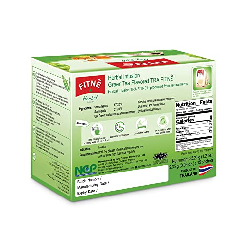 FITNE Green Tea Herbal Honey Lemon With Garcinia Senna Infusion Gentle Detox Cleanse FITNÈ uk supplements