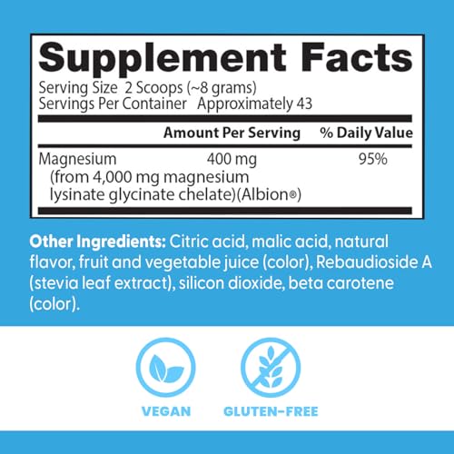 Doctors Best High Absorption Magnesium Powder Lysinate Glycinate 100% Chelated, Muscle Relaxation & Sleep Support, Gluten Free, Vegan, 100% Chelated Net Wt. 12.1 oz (340 Grams), Fruit Punch Flavor Doctor's BEST uk supplements
