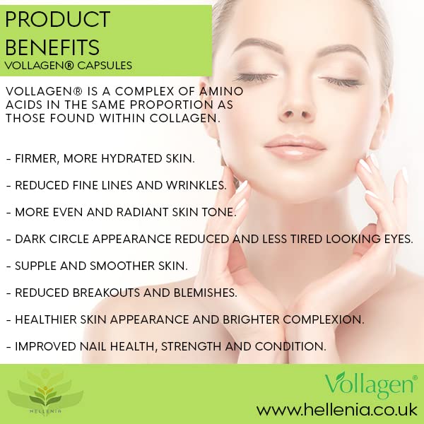 Hellenia Vollagen 500mg - 60 Capsules - Vegan Collagen Hellenia uk supplements