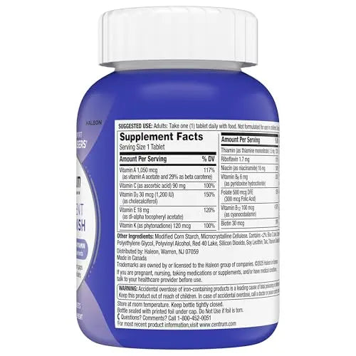 Centrum Nutrient Replenish GLP-1 Nutrition Support Multivitamin for Whole Body Health and Appearance - 180 Tablets, 6 Month Supply Centrum uk supplements
