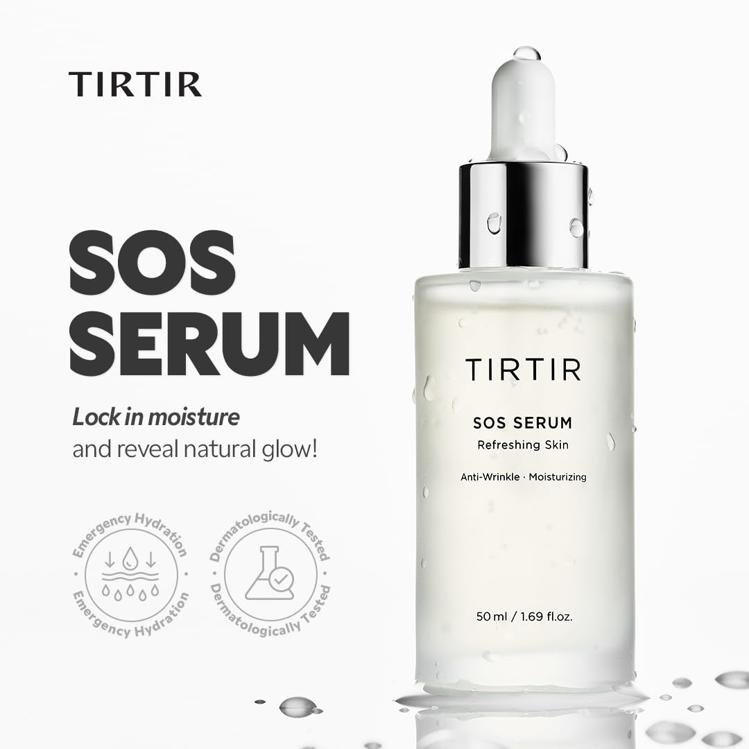 TIRTIR SOS Serum - Radiant Glow Boosting Face Serum - Plumping, Anti Aging, Hydrating - Visibly Smooth and Glowy Skin - Fragrance Free for All Skin Types, 1.69 fl.oz. TIRTIR uk supplements