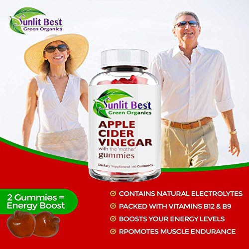 Apple Cider Vinegar Gummies Vitamins with The Mother, Delicious Immunity, Gluten Free Sunlit Best Green Organics uk supplements