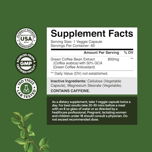 Green Coffee Bean Extract for Weight Loss Dietary Supplement Maximum Strength Vitamins Natures Craft uk supplements