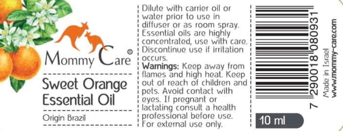 mommy care Sweet Orange Essential Oil for Aromatherapy 0.338 fl oz Brazil Origin MOMMY CARE uk supplements