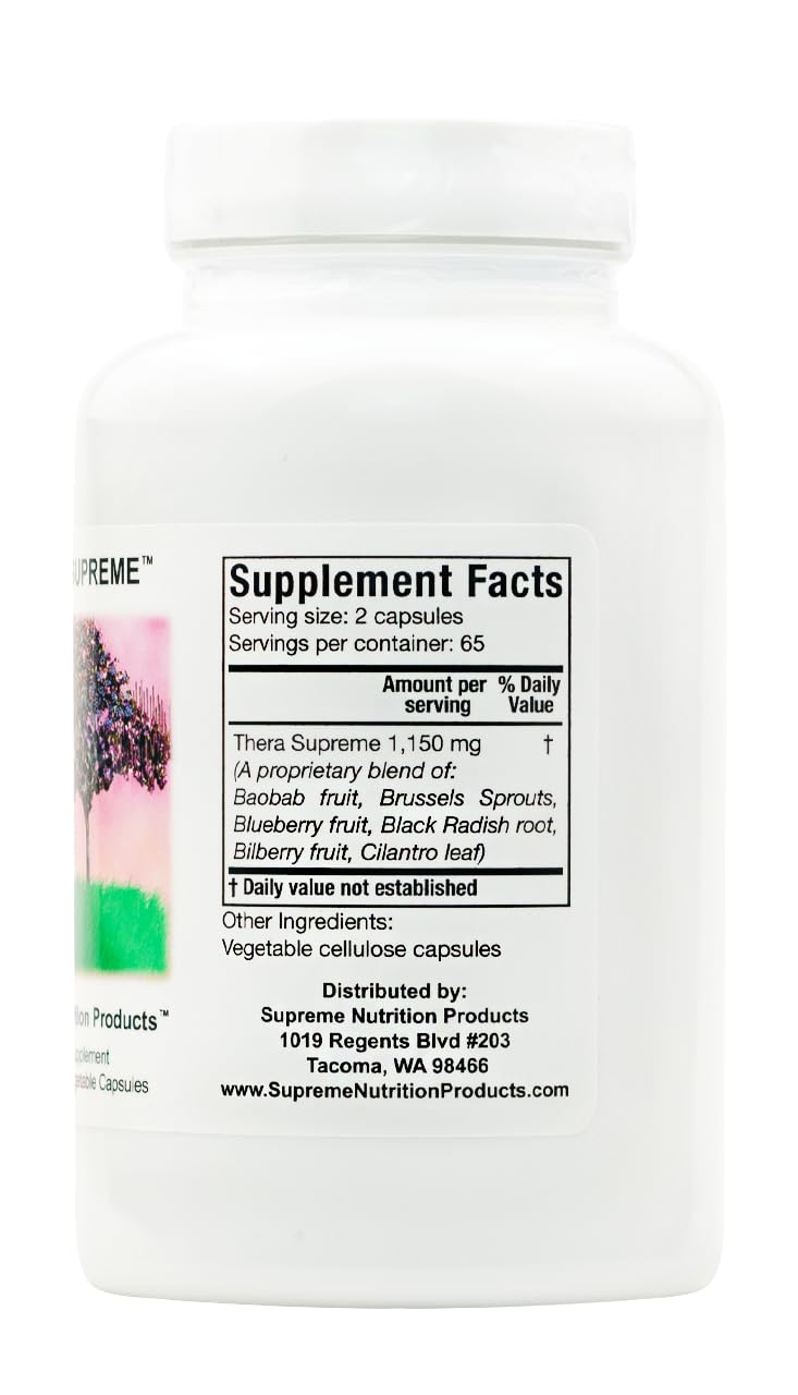 Supreme Nutrition Thera Supreme, 130 Pure Herbal Combination Vegetarian Capsules Supreme Nutrition Products uk supplements