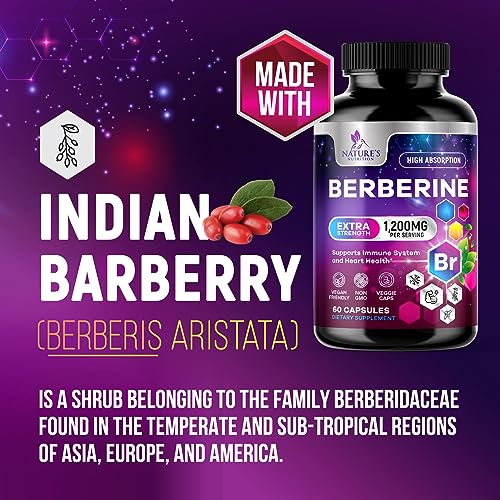 Berberine Supplement 1200mg per Serving - High Absorption Heart Health Support Nature's Nutrition uk supplements