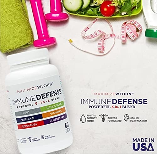 Maximum Slim Powerful 6-in-1 Immune Support Supplement with Zinc, Vitamin C, Elderberry, Vitamin D, Echinacea, & Garlic, 60 Count Maximum Slim uk supplements