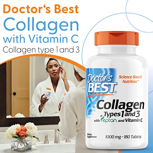 Doctor's Best, Collagen Types 1 and 3, Peptane & Vitamin C, 1,000mg, 180 Tablets Doctor's BEST uk supplements