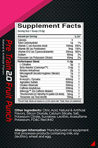 Rule 1 Proteins R1 Pre Train 2.0 25 Serv Fruit Punch, 390 Gram Rule 1 Proteins uk supplements