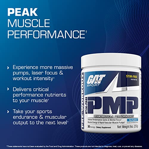 GAT SPORT PMP (Peak Muscle Performance), Pre-Workout, 30 Servings (Blue Raspberry GAT SPORT uk supplements