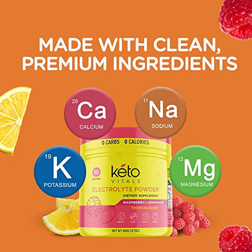 Keto Vitals Electrolytes Powder - Sugar Free Keto Electrolytes Powder with Potassium Keto Vitals uk supplements