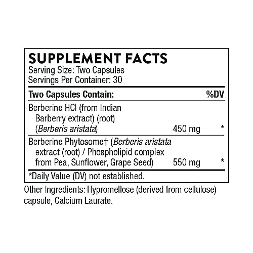 THORNE Berberine - Dual Action Formula with Phytosome Plus Botanical Extract - Support THORNE uk supplements