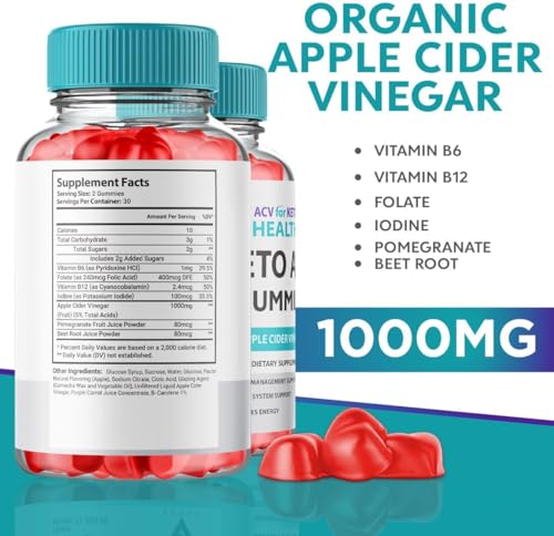 (3 Pack) ACV for Keto Health - Premium Apple Cider Vinegar Gummies – Natural Detox Hidden Elixir uk supplements