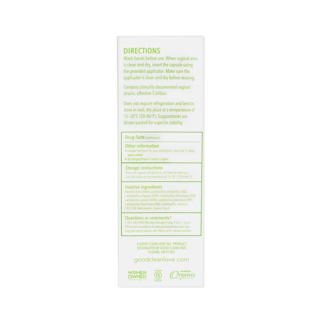 Good Clean Love BiopHresh Vaginal Homeopathic Suppository, Bacterial Vaginosis Treatment for Women Good Clean Love uk supplements