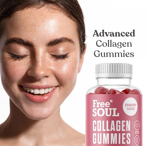 Collagen Gummies, Marine Collagen Supplement with Effective Type 1 Hydrolysed Collagen Peptides Free Soul uk supplements