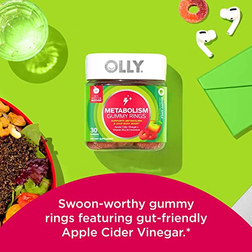 OLLY Metabolism Gummy Rings, Apple Cider Vinegar, Vitamin B12, Chromium, Energy and Digestive Health OLLY uk supplements