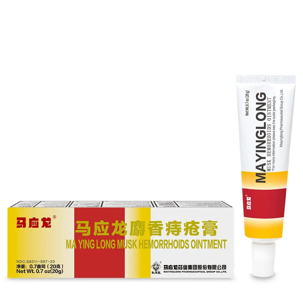 Mayinglong Musk Hemorrhoids Ointment - (20 Grams) Maximum Strength Formula for Hemorrhoidal Fast Relief, Soothes Itching, Burning & Discomfort - Fast-Acting Relief (0.71 oz Tube) Mayinglong uk supplements