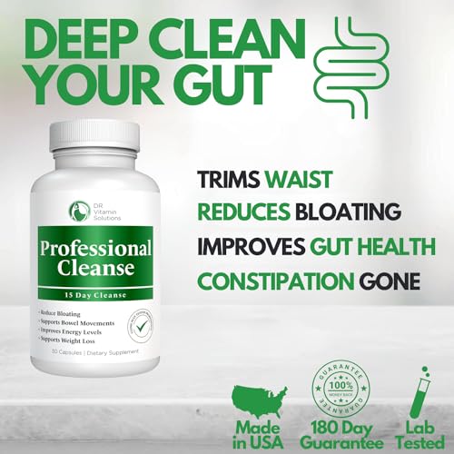 Professional Detox Cleanse for Weight Loss and Belly Fat, 15 Day Colon Cleanse, Body Detox DR VITAMIN SOLUTIONS uk supplements