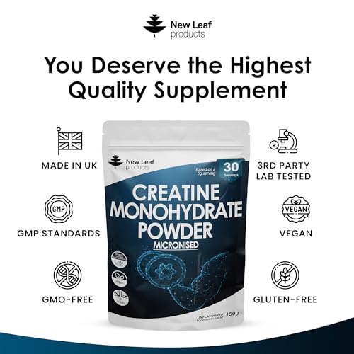 Creatine Monohydrate Powder 100% Pure Micronized Creatine - 150g Increased Absorption NEW LEAF PRODUCTS uk supplements