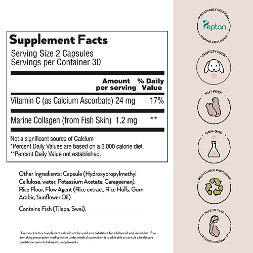 Simone Thomas Wellness, SkinQuencher Marine Collagen with Vitamin C, Food Supplement 60 Capsules Simone Thomas Wellness uk supplements